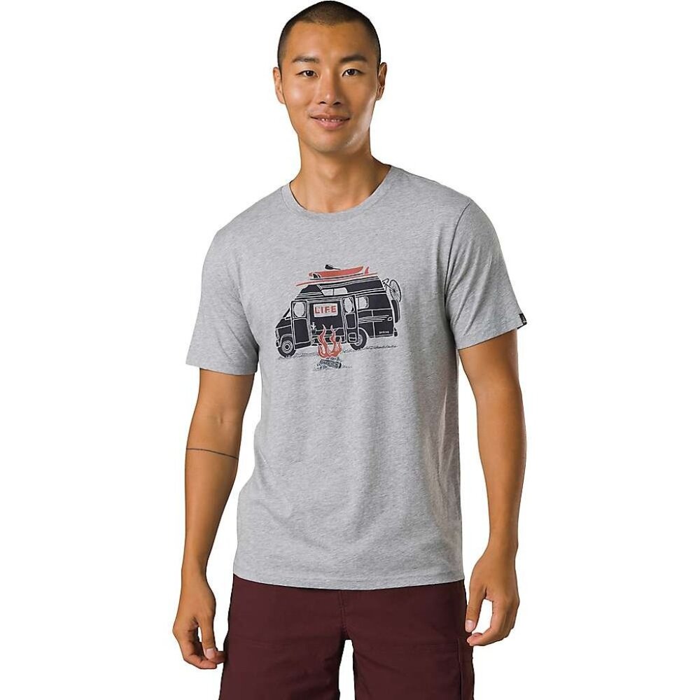 PrAna Shirt Mens XLarge Heather‎ Gray Will Travel Journeyman 2 T-Shirt NWT